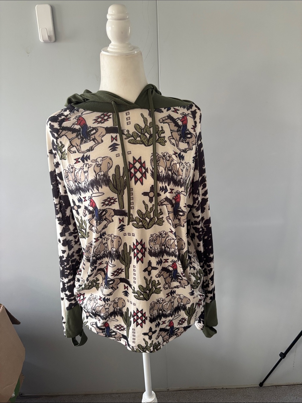 Crazy Train Olive Green Pullover Top oversized